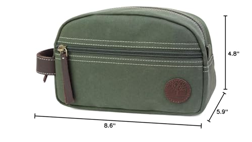 Timberland Men's Toiletry Bag Canvas Travel Kit Organizer, Olive, One Size