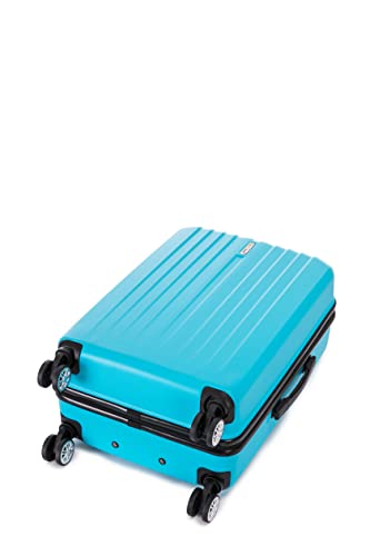 Rockland Malibu Hardside Spinner Wheel Luggage, Turquoise, 19", 24", 28"