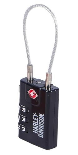 Harley-Davidson TS-Approved Combination Luggage Lock, Rugged Zinc Alloy - Black