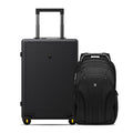 LEVEL8 Luminous Carry On Luggage 20" Inch with Laptop Backpack-Black