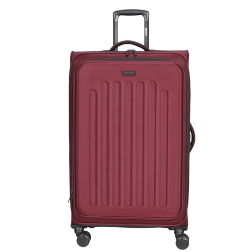 Kenneth Cole REACTION The Venturer 2-Piece Softside 8-Wheel Spinner Luggage Travel Set: 20" Carry-On & 28" Checked Suitcase, Wine