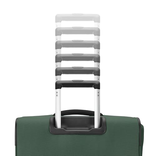 Samsonite Soft-Sided 25-Inch Lightweight Medium Checked Expandable Element Suitcase: Durable, 360° Spinner Wheels, Adjustable Telescopic Handle, 2 Front & 1 Side Pocket- Bistro Green