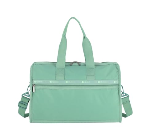 LeSportsac Sage Green Deluxe Medium Weekender Crossbody Bag, Style 4318/Color R180, Fashion Trending New Soothing & Earthy Neutral, Sage Green Celebrates Strength & Renewal, Tranquil Elegance