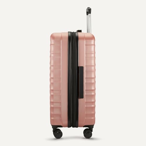 Amazon Basics 21" Hardside Carry-On Luggage with Multi-directional Wheels, Expandable for Up to 25% More Space, Scratch-Resistant Surface, Rose Gold