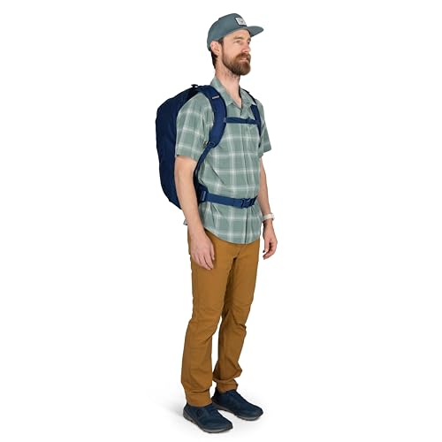 Osprey Farpoint 40L Men's Travel Backpack - Carry On Bag with Laptop Sleeve and Toiletry Pocket, Antique Blue