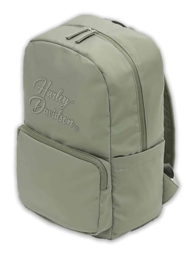 Harley-Davidson Women's Black Opal II Backpack, Water-Resistant Nylon, Oil Green