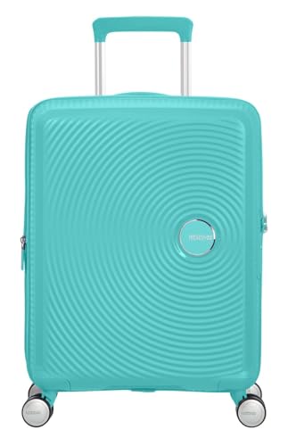 American Tourister Soundbox, Blue (Poolside Blue), Spinner S EXP (55 cm - 35.5/41 L), Soundbox