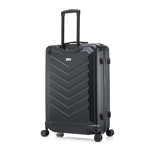 US ARMY Fox 28 inch Hardside Luggage with Spinner Wheels | Lightweight Large Suitcase for Extended Travel | Chevron Icon, Gel Handle, Side Studs, Retractable Trolley, Heavy Duty | Black