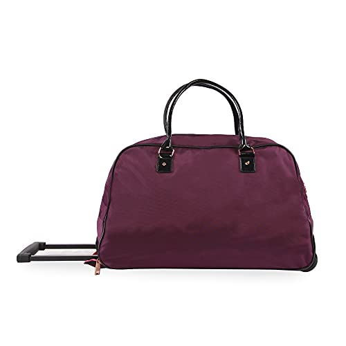 BEBE Women's Rolling Duffel, Dark Purple