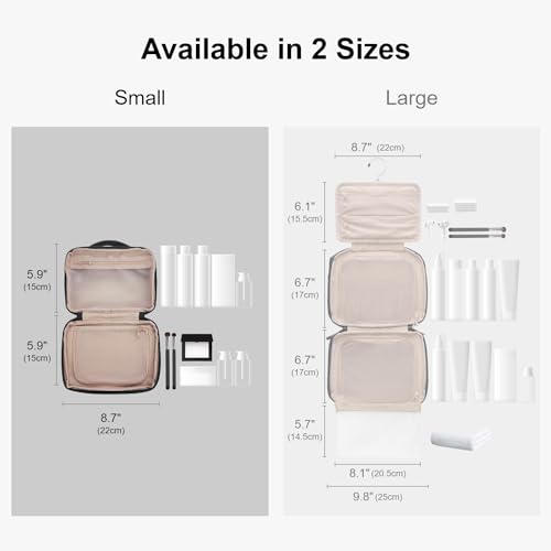 LEVEL8 Travel Toiletry Bag for Men Women, Water Repellent Shaving Bag for Toiletries Accessories, Storage Bags with Divider and Handle, Small/Black