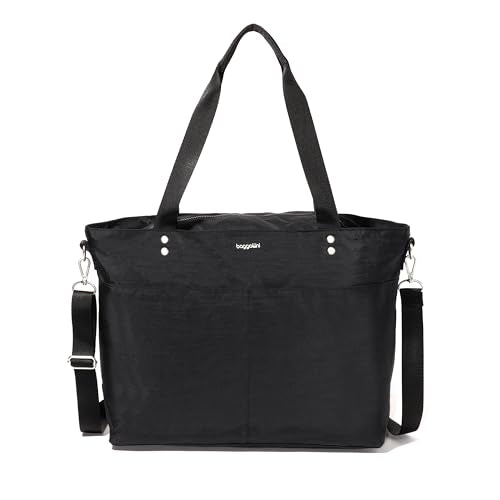 Baggallini Carryall Laptop Tote - Medium 12x19 Inch Travel Crossbody Shoulder Bag