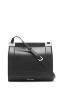 Calvin Klein Palm Organizational Flap Messenger, Black/Silver, One Size