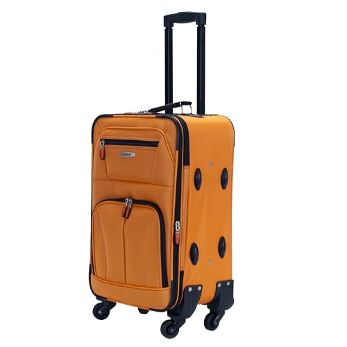 Rockland Pasadena Expandable Spinner Carry-on 19", Orange