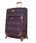 Steve Madden Designer Luggage Collection - Lightweight 28 Inch Expandable Softside Suitcase - Durable Rolling 4-Spinner Wheels Checked Bag (Shadow Purple) (Shadow Purple)