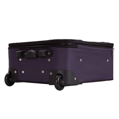Rockland Fashion Softside 2 Piece Luggage Set, Expandable, (14" Tote/19" Upright), Purple