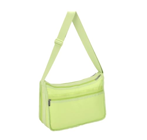 LeSportsac Lime Deluxe Everyday Crossbody Bag + Cosmetic Bag, Style 7507/Color R136, Uplifting & Vibrant Zingy Lime Hue, Fashion Trending Zesty New Neutral Evokes Strength, Positivity & Renewal