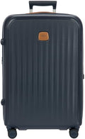 Bric's Taormina Ultra-Light Checked Luggage – Expandable Hard Shell Suitcase with TSA Lock, Anti-Tamper Zippers & 360 Spinner Mobility Wheels - 27 Inch, Blue