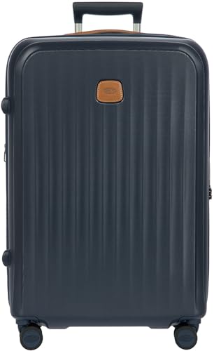 Bric's Taormina Ultra-Light Checked Luggage – Expandable Hard Shell Suitcase with TSA Lock, Anti-Tamper Zippers & 360 Spinner Mobility Wheels - 27 Inch, Blue