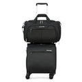 Hanke 16 Inch Underseat Carry On Luggage with Wheels Small Suitcase Softside Luggage Bags, 17.5 Foldable Lightweight Personal Item Travel Bags for Women Men（Black）