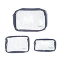 Baggallini Clear Travel Pouches - 3-Piece Cosmetic Bags Set - Lightweight Water Resistant Travel Essential