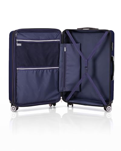 Coolife Luggage, Suitcase with Durable and Lightweight, Large Checked Luggage with PC+ABS Hardshell Expandable, Dual Spinner Wheels, TSA Lock, and YKK Zipper(navy new, L(28in))