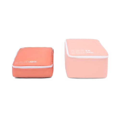 Atlantic 2 Pack Large Washable Packing Cubes (Coral Orange)