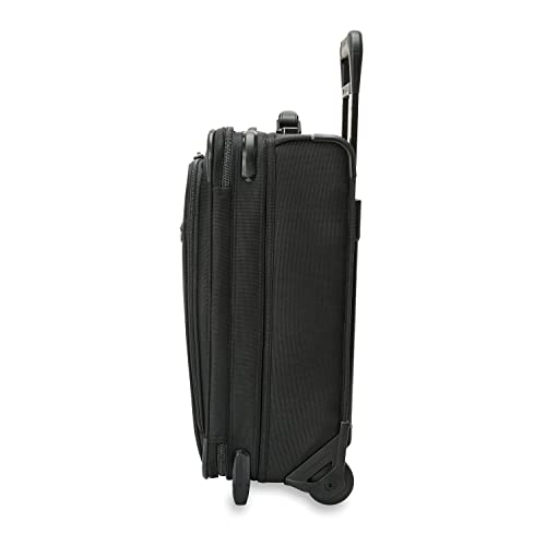 Briggs & Riley Global 2-Wheel Expandable Carry On - Luggage for International Travel, Suitcases with Wheels, Softside Rolling Bag for Men & Women, Self-Repairing Zipper - Baseline Collection, Black