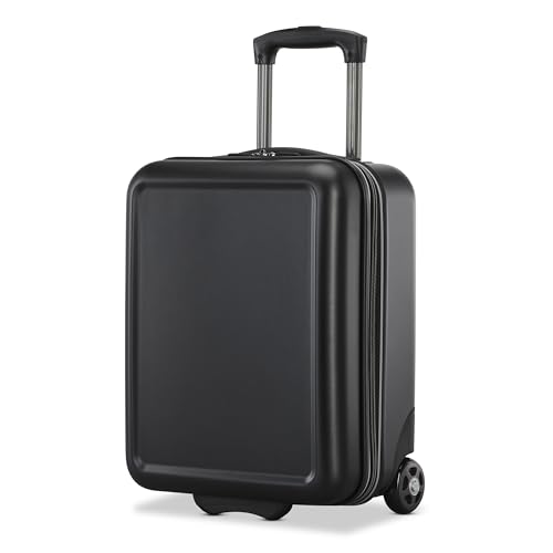 American Tourister Fathead Underseater Carry-On Luggage - Airline Approved - Customize with Favorite Sports or Character Decal - Durable ABS Hardshell - RightHeight™ Adjustable Handle - Black