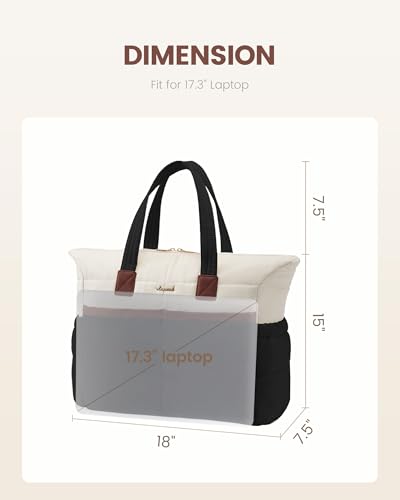 LOVEVOOK Puffer Laptop Bag for Women 15.6 Inch,Large Lightweight Work Bag Computer Bags for Laptops Tote Bag,Cute Teacher Bag Purse Handbags with Laptop Compartments for Daily,Travel,Business,Office