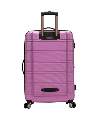 Rockland Melbourne Hardside 3 Piece Expandable Spinner Wheel Luggage Set, (20"/24"/28"), Pink