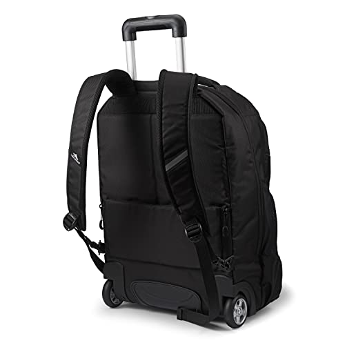 High Sierra Powerglide Pro Wheeled Backpack, Rolling Laptop Bag for Travel, Fits most 15.6” Laptops, 40L, Black