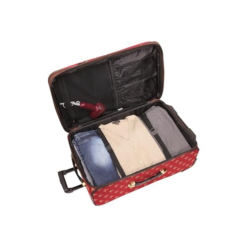 HomeStock Vintage Luggage Set 4 Piece - Antique Style Suitcase, Rolling Carry On, Doctor Bag, Cosmetic Case