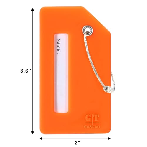 8 Pack Silicone Luggage Tags for Suitcases, TSA Approved, Privacy Protection Suitcase Bag Tag with Stainless Loop, Plane Travel Essentials by Gostwo, Mixed Color