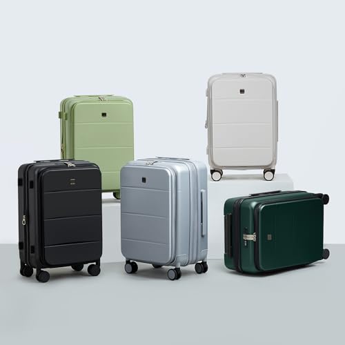 MILADA 20-Inch Expandable Carry On Luggage, Hard Shell Top-Opening Luggage with Wheels, TSA-Approved Small Travel Bag for Men and Women Carry-On Suitcase, White