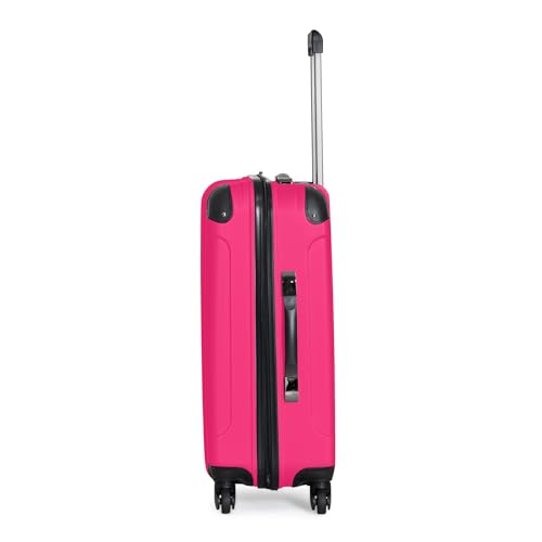 Kenneth Cole REACTION Out of Bounds Lightweight Hardshell 4-Wheel Spinner Luggage, Magenta, 24-Inch Checked