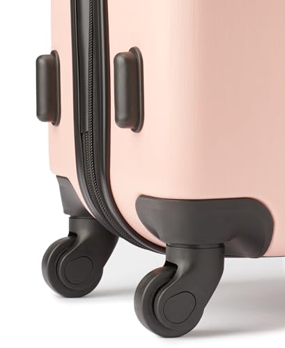 Calvin Klein Women's Hard Side Upright Luggage Spinner Light Weight Suitcase, Mellow Rose, Large