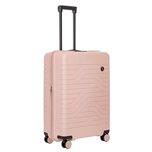 Bric's B|Y Ulisse Checked Luggage with Spinner Wheels – Expandable Lightweighted Hard Shell Suitcase, TSA Combination Lock - Removeable Wash Bag Included - 28 Inch, Pearl Pink