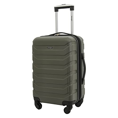 Wrangler 4 Piece Miami Luggage and Packing Cubes Set, Olive Green