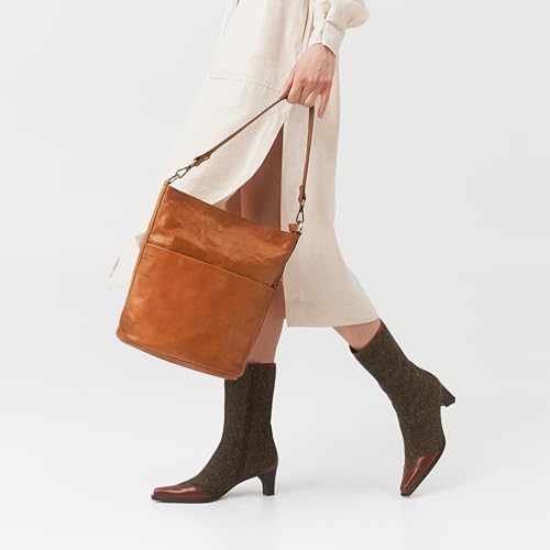 BERLINER BAGS Vintage Genuine Leather Shoulder Bag Sofia, Handbag, Crossbody Bag for Women - Brown
