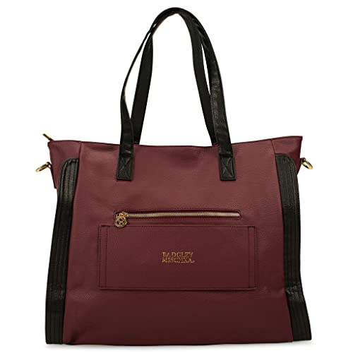 Badgley Mischka Merlot Rose XL Vegan Leather Weekender Duffel Bag