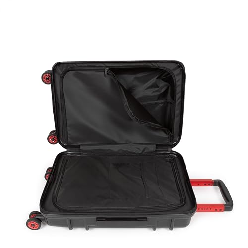 EASTPAK Resist'R Zip Cabin – 28L Hardshell Carry-On with Dual Compartments, 360° Spinner Wheels, TSA Lock & Telescopic Handle, Black