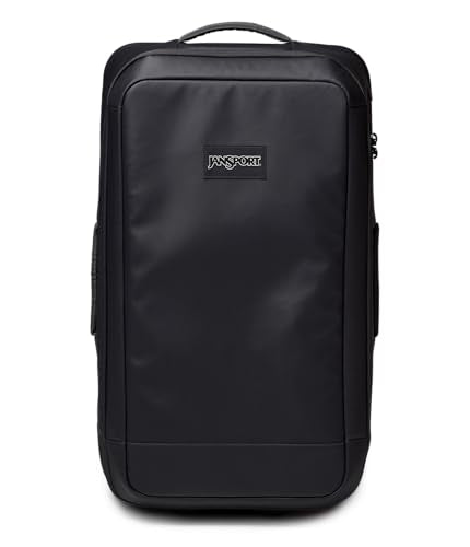 Jansport Good Latitude 95L Rolling Duffel Bag - Checked Bag, Heavy Duty Travel Suitcase with Wheels, TSA Lock & Polycarbonate Hard Shell Bottom, Smokey Grit