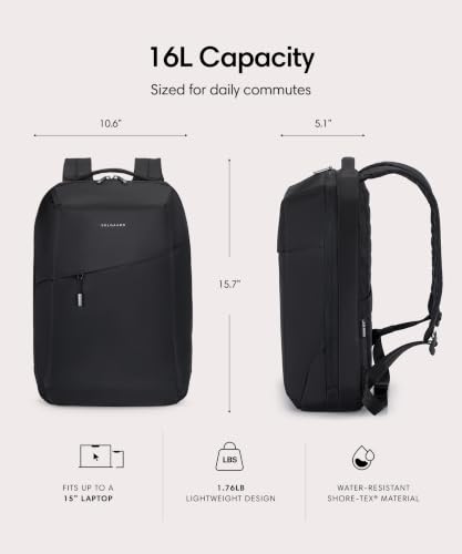 Solgaard Artemis Backpack - 16L Work, School & Laptop Travel Bag (Black)