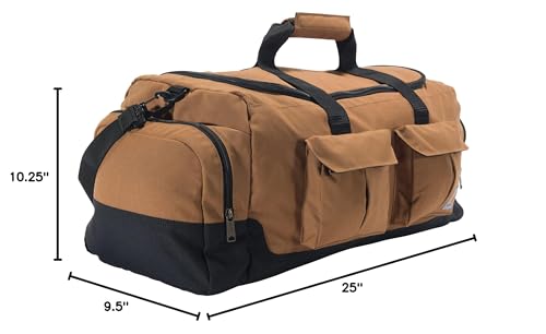 Carhartt 40L Utility Duffel, Heavy-Duty Bag for Jobsite, Gym, & Travel, Carhartt Brown, 40L