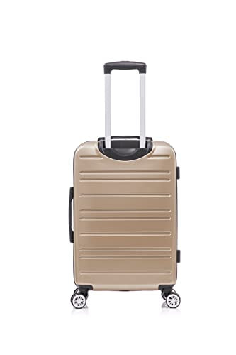 Rockland Irvine Hardside Spinner Wheel Luggage, Champagne, 19", 23", 27"
