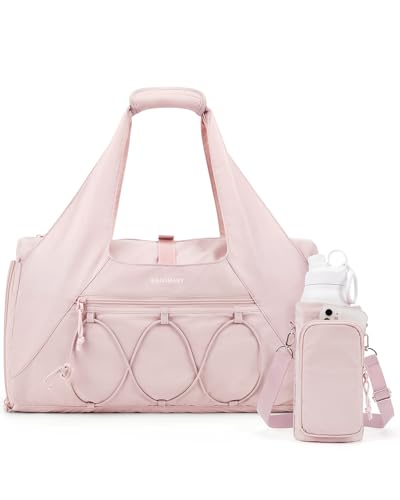 BAGSMART Gym Bag for Women, Lightweight Duffel with Shoe Compartment, Tote Bag with Wet Pocket for Yoga Travel, Pink