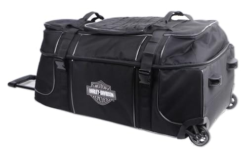 Harley-Davidson Rugged Polyester Large Rolling Duffel Bag - Black (33")