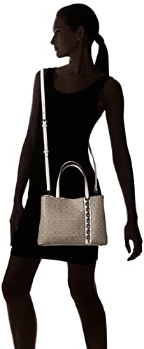 Calvin Klein Adeline Triple Compartment Satchel, Almond/Taupe/Cherub White