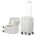 Hanke Hardside Expandable Carry On Luggage, 20 Inch Top Opening Trunk Luggages with Spinner Wheels, All-PC Hard Shell Carry-On Suitcase, Lightweight & TSA Airline Approved (Smoke White, 46L)