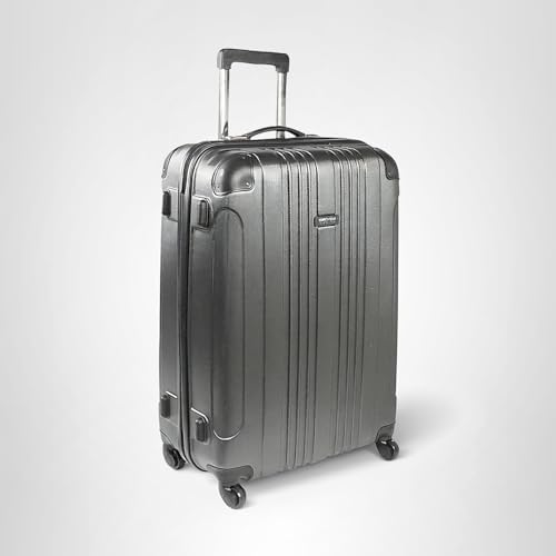 Kenneth Cole REACTION Out of Bounds Lightweight Hardshell 4-Wheel Spinner Luggage, Charcoal, 20-Inch Carry On
